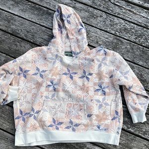 American Eagle Cream Quilt Print Hoodie XL
